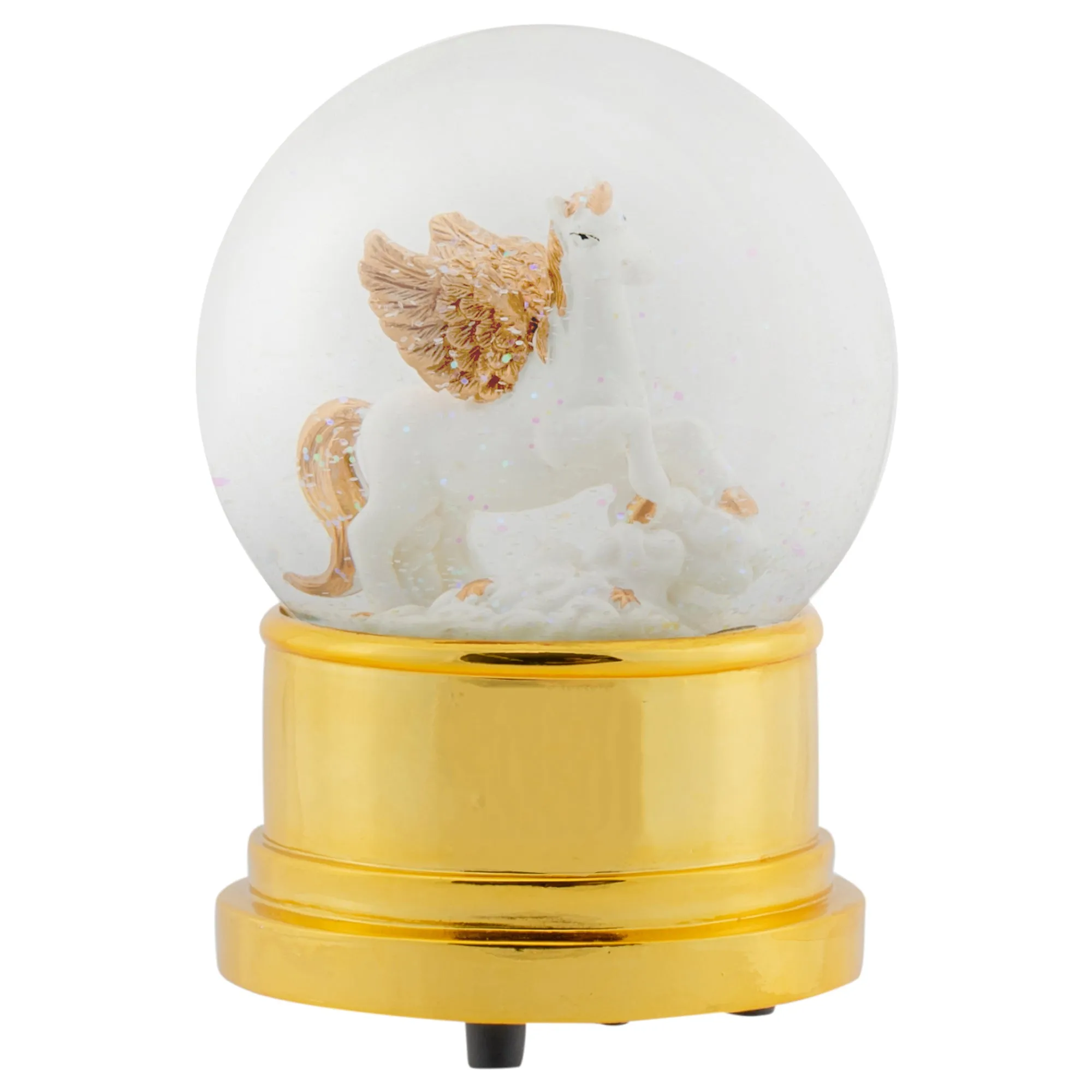 Flying Unicorn 100MM Musical Snow Globe Plays Tune The Unicorn