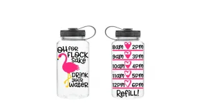 For Flock Sake Drink Your Water, Flamingo, Motivational Fitness Water Bottle, Funny Water Bottle, Water Tracker, Water Bottle Tracker