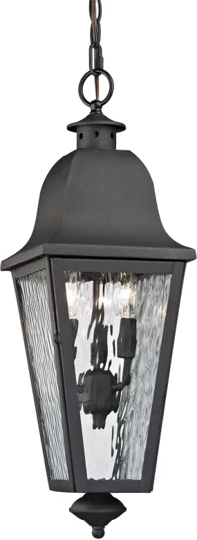 Forged Brookridge 3 Light Outdoor Pendant In Charcoal