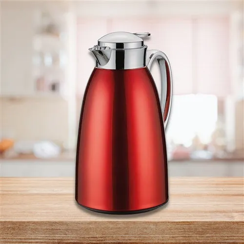 Frieling "Venezia" Insulated Server, glass liner, Red, 34 fl. oz.