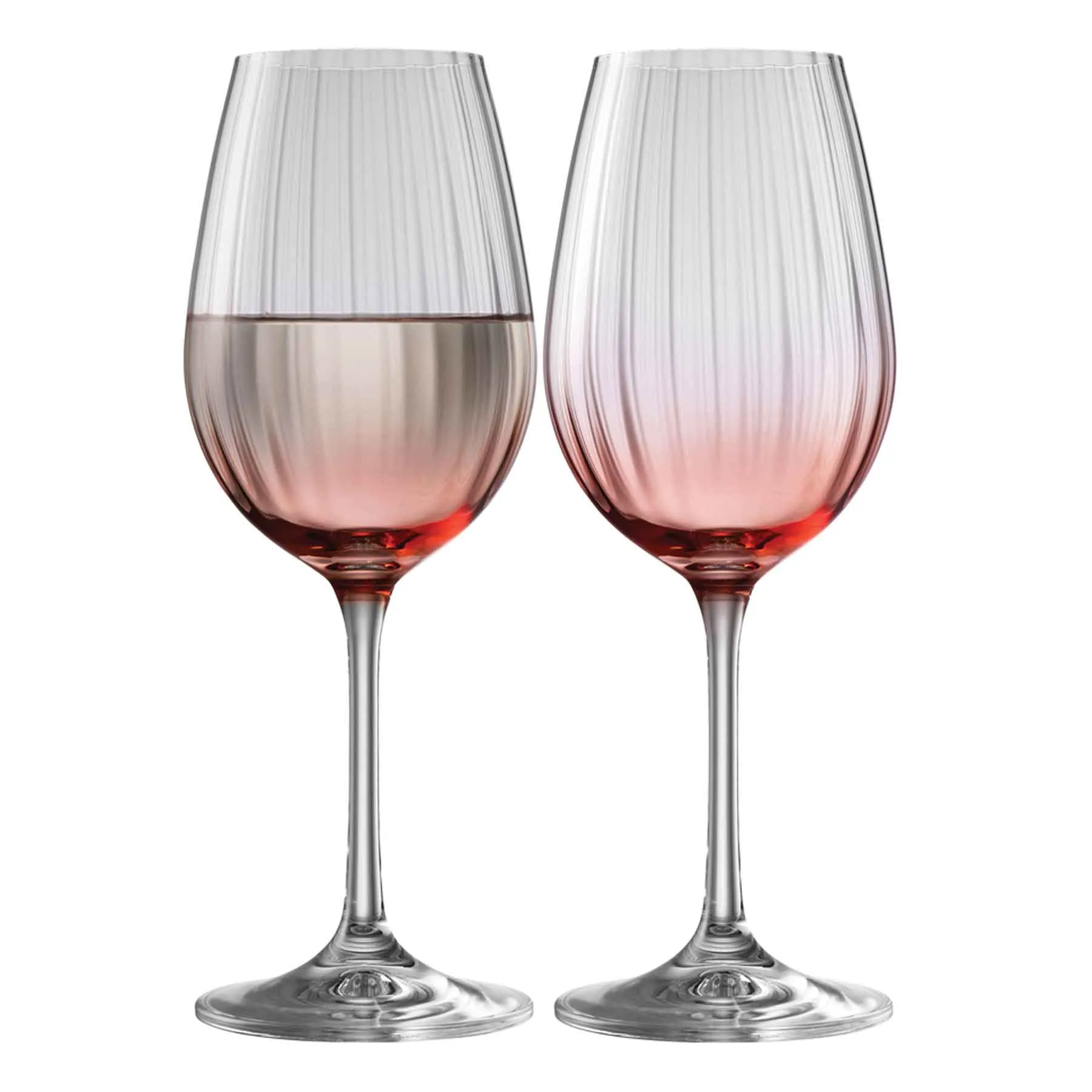 Galway Crystal Erne Wine Set of 2- Blush