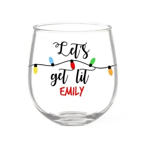 Get Lit Stemless Wine Glass