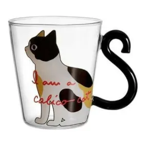 Glass Water Cup With Cute Cat Design