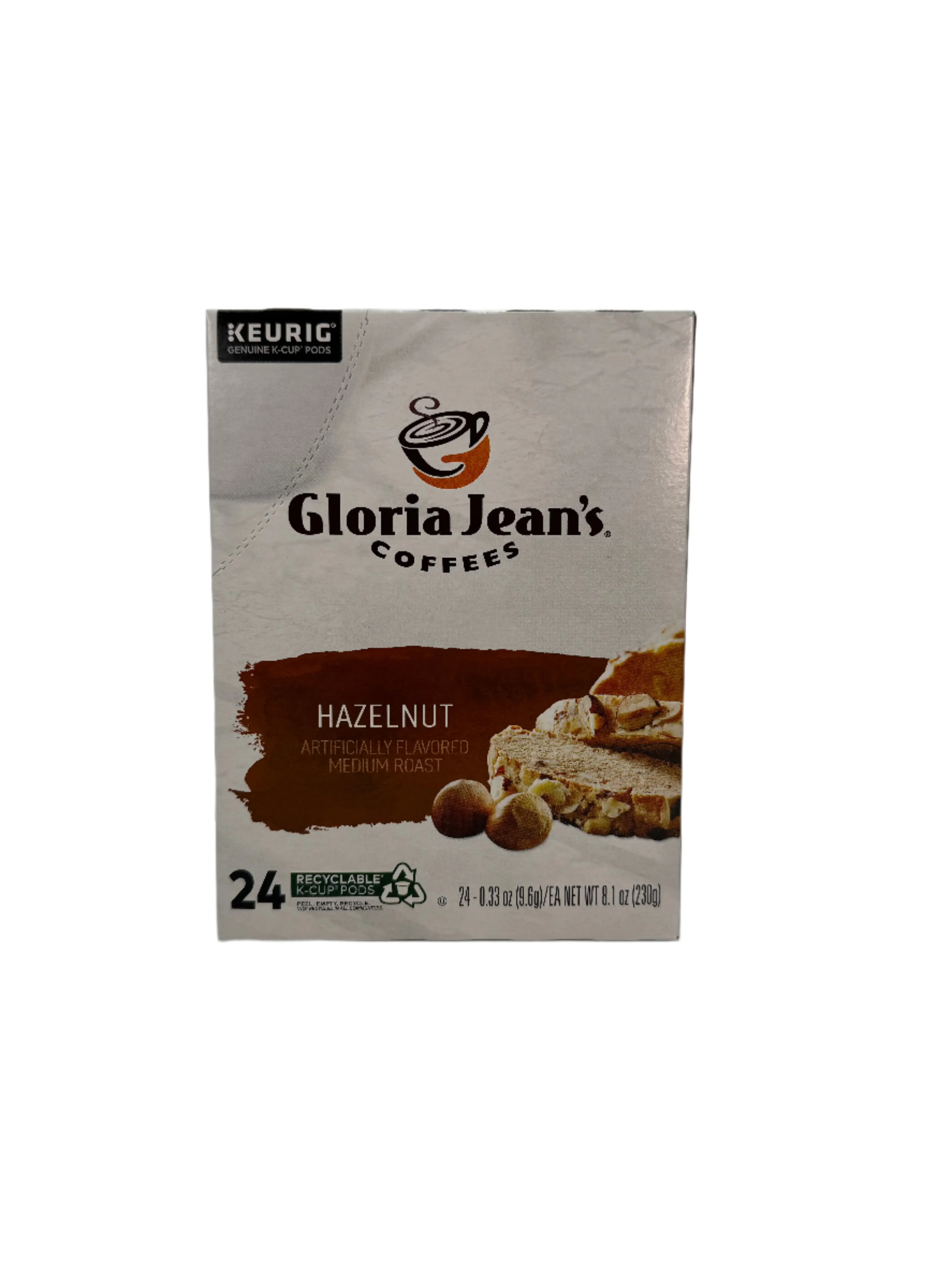 Gloria Jean S Coffee  Hazelnut Medium Roast K-Cup Coffee Pods- Box of 24 pods.  Case of 4 boxes