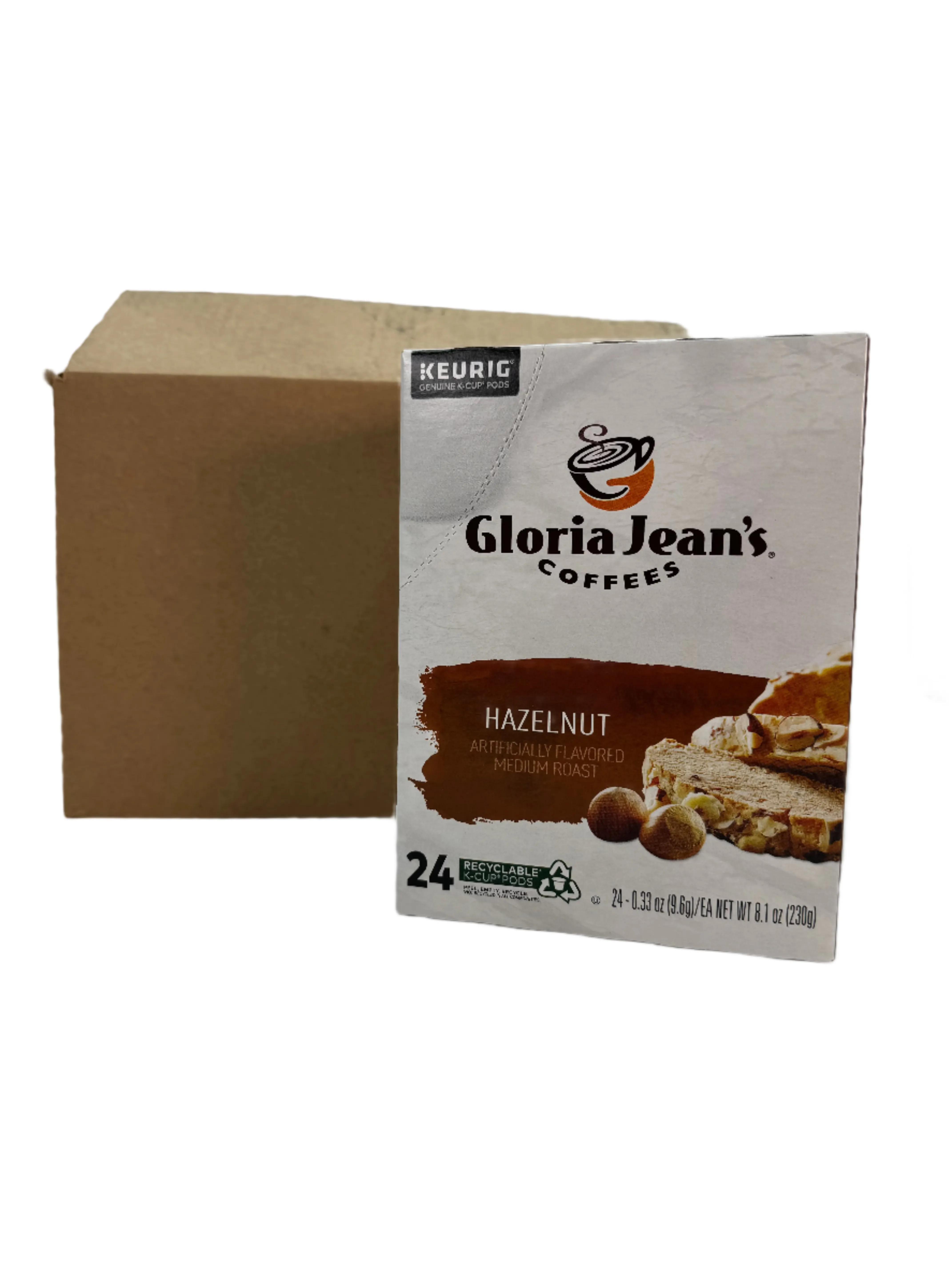 Gloria Jean S Coffee  Hazelnut Medium Roast K-Cup Coffee Pods- Box of 24 pods.  Case of 4 boxes