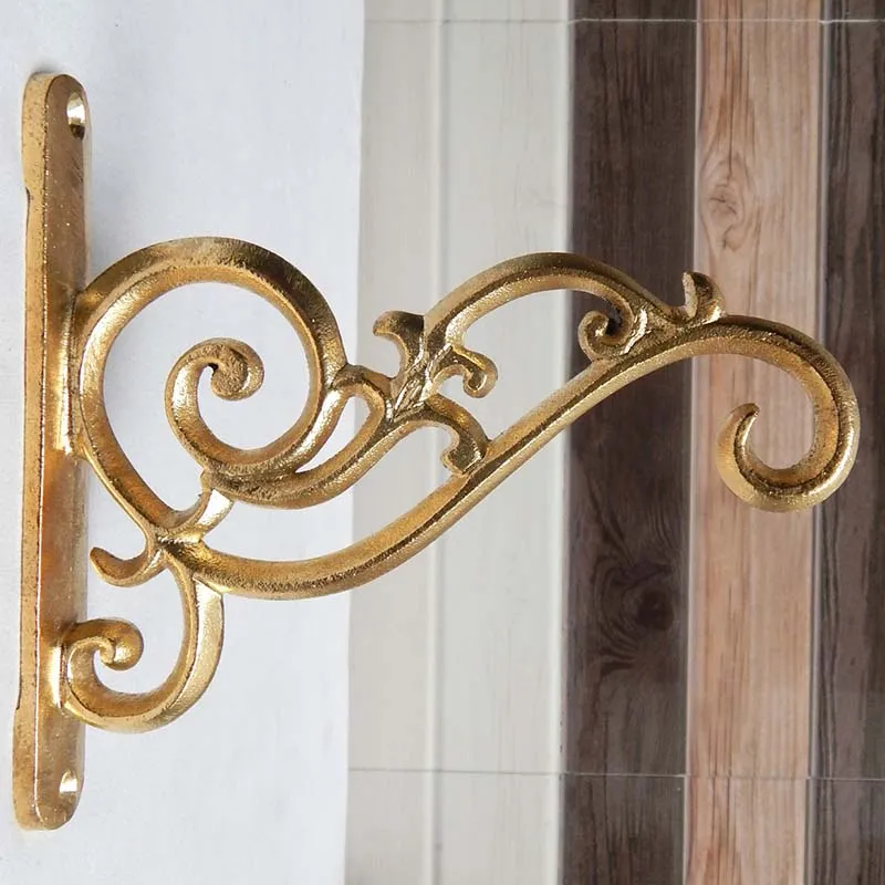 Gold Metal Wall Hook Hanging Plant Bracket | Single, Set of 2 & Set of 4