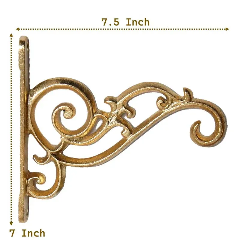 Gold Metal Wall Hook Hanging Plant Bracket | Single, Set of 2 & Set of 4