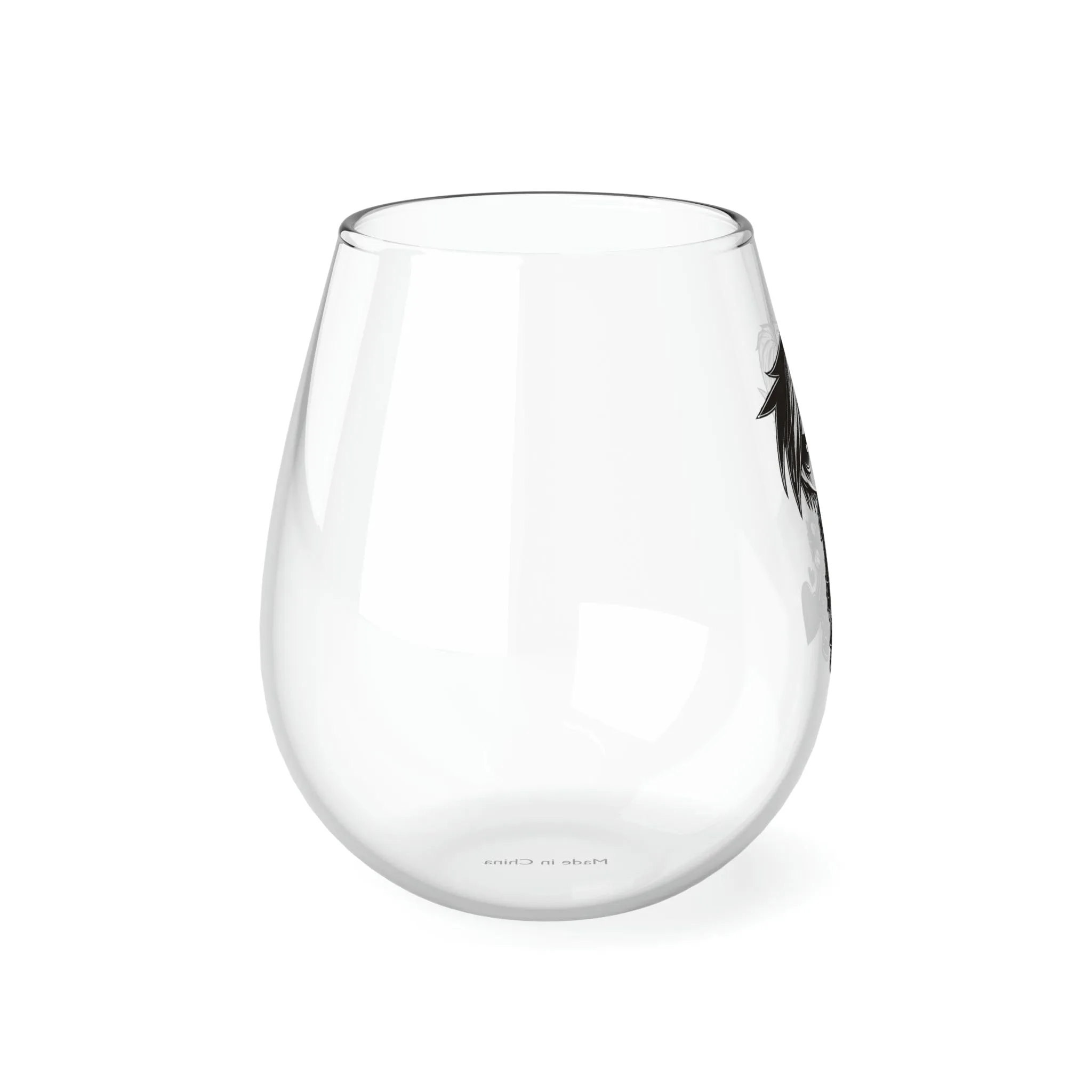 Goth Boy Heart Stemless Wine Glass, 11.75oz