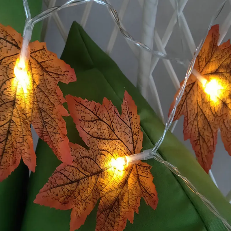 Halloween LED String Lights Maple Leaves 117 Inch