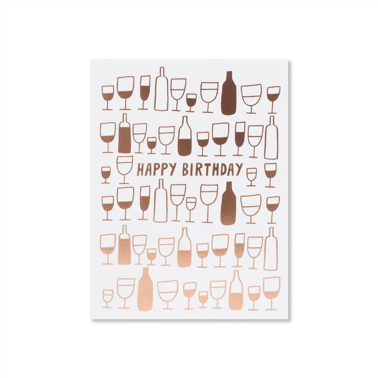 Happy Birthday Wine Glasses Greeting Card