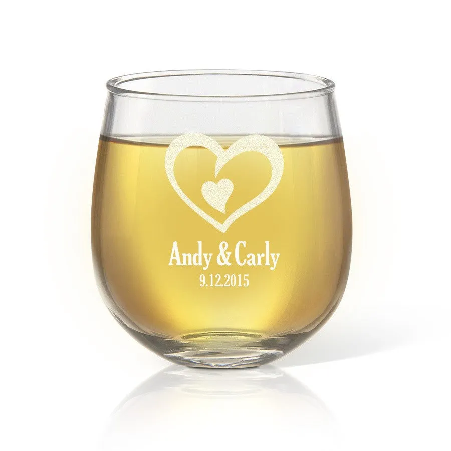 Heart Stemless Wine Glass