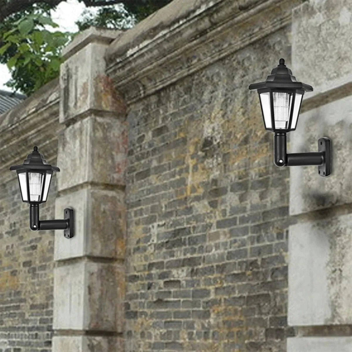 Hexagonal Retro Solar Garden Wall Lamp