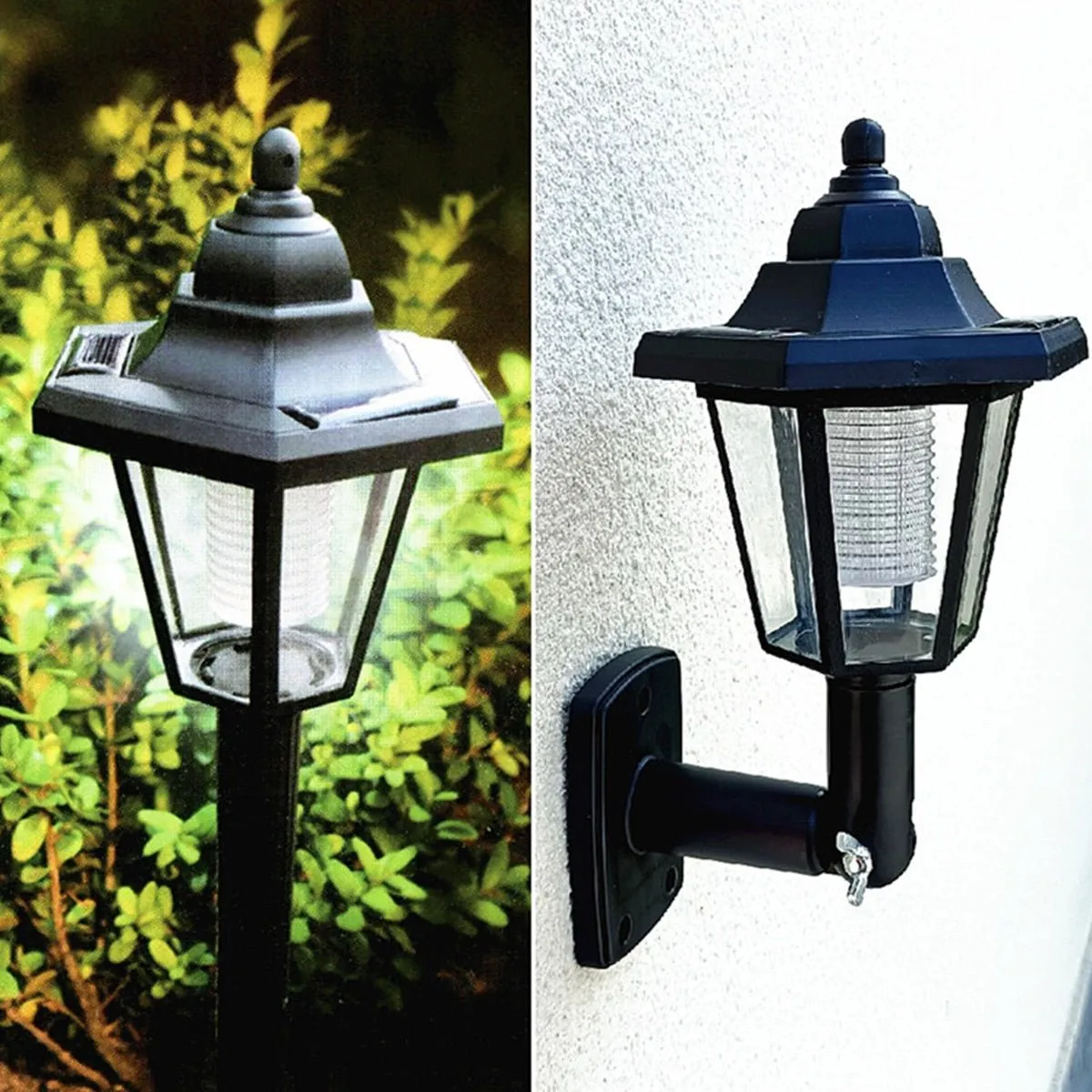 Hexagonal Retro Solar Garden Wall Lamp