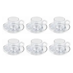 High-Grade Glass Cup & Saucer Set