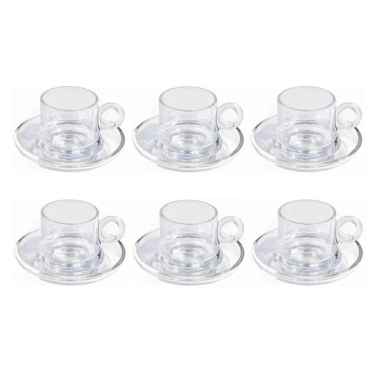 High-Grade Glass Cup & Saucer Set