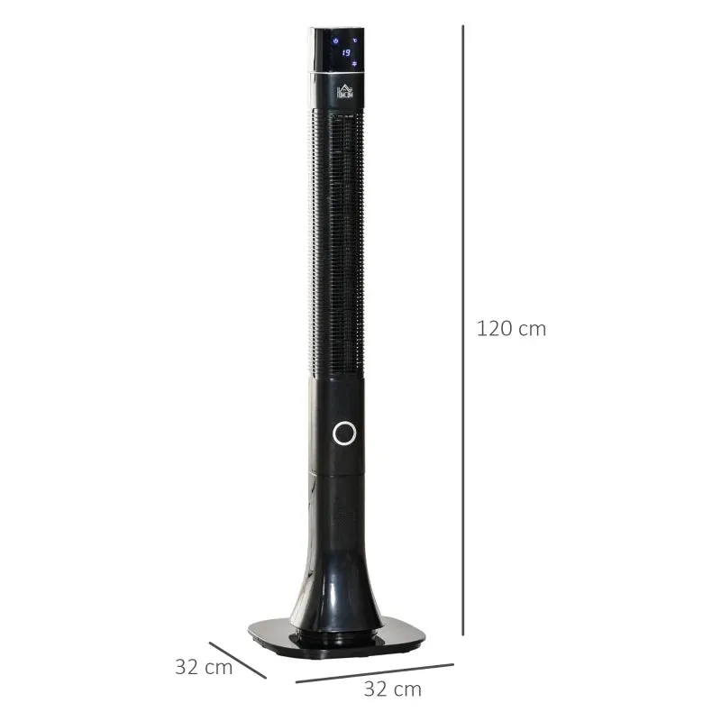 HOMCOM Anion Tower Fan 47" 120cm with 3 Speeds and Timer - Black