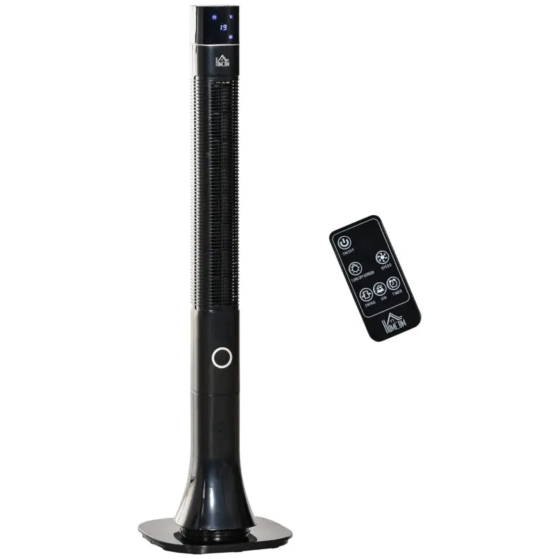 HOMCOM Anion Tower Fan 47" 120cm with 3 Speeds and Timer - Black