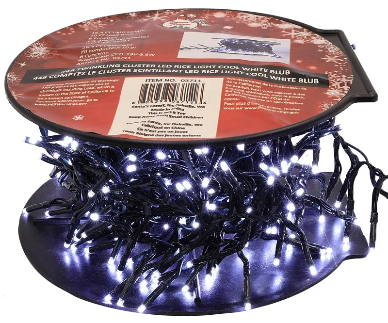 Hometown Holidays 03711 LED Twinkling Lights, Twinkling/Christmas, 448-Lamp, LED Lamp, Cool White Lamp, 16.4 ft L :EA: QUANTITY: 8