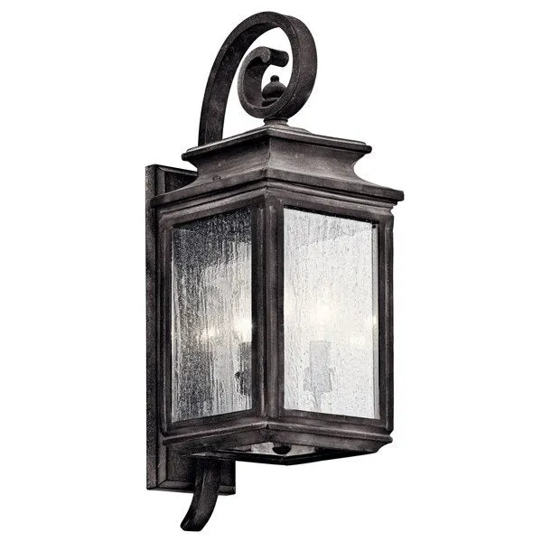 Kichler 49502WZC Wiscombe Park™ 21.75" 3 Light Wall Light Weathered Zinc