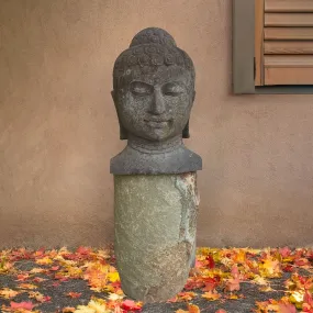 Large Buddha Head, basalt