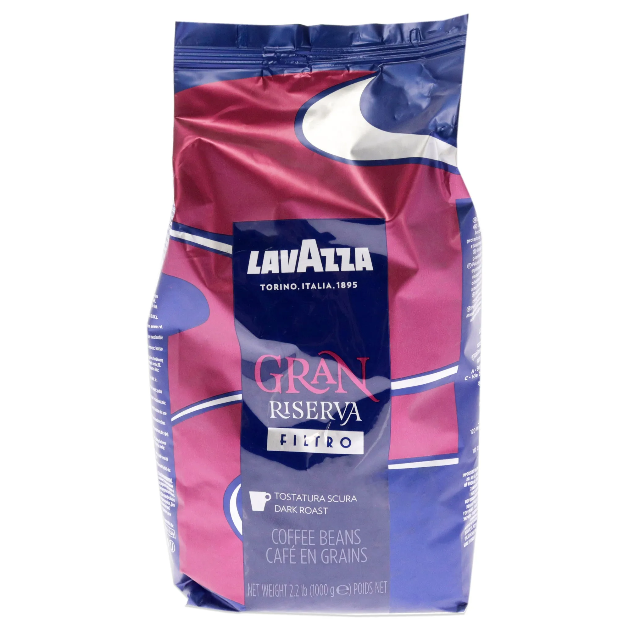 Lavazza Gran Riserva Filtro Whole Bean Coffee Dark Roast 2.2LB Bag