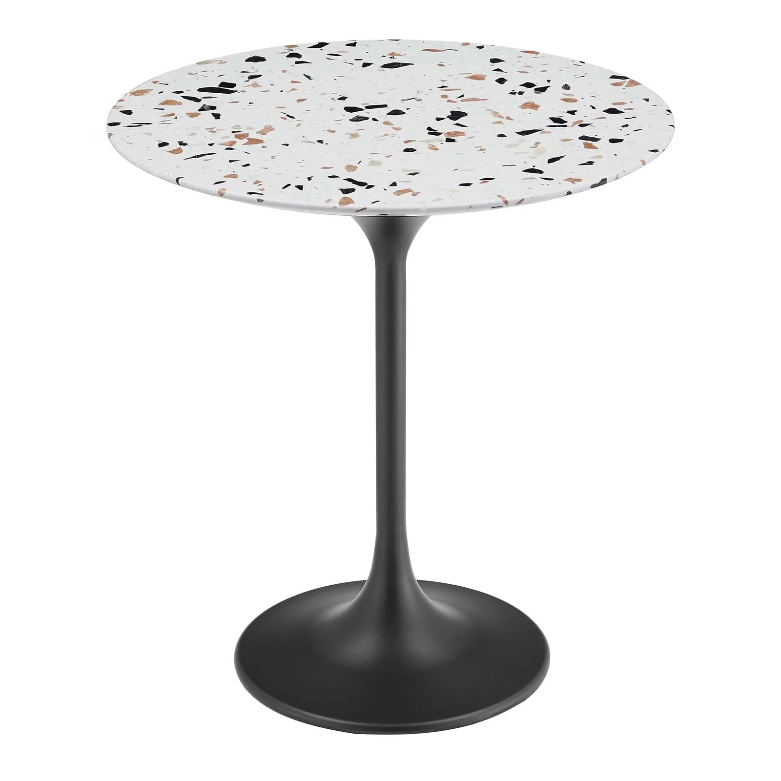 Lippa 20" Round Terrazzo Side Table Black Terrazzo EEI-5692-BLK-TER