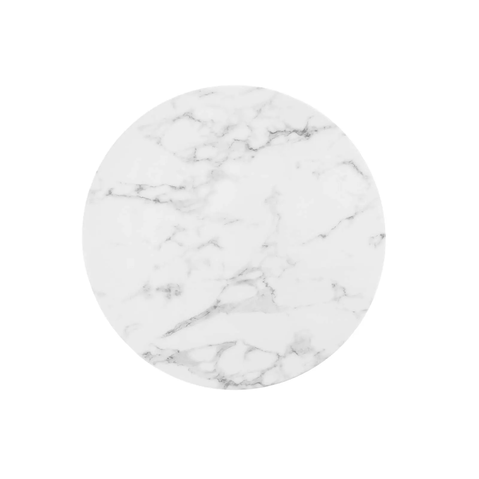 Lippa 28" Round Artificial Marble Dining Table Black White EEI-3515-BLK-WHI