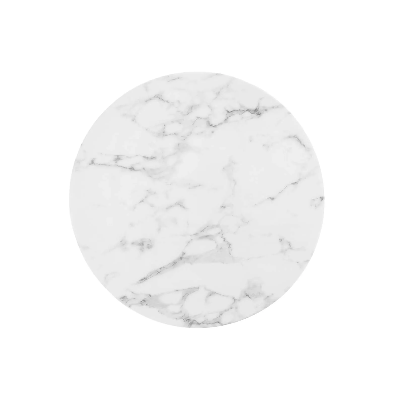 Lippa 28" Round Artificial Marble Dining Table Gold White EEI-3213-GLD-WHI