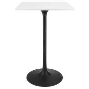 Lippa 28" Square Bar Table Black White EEI-3546-BLK-WHI