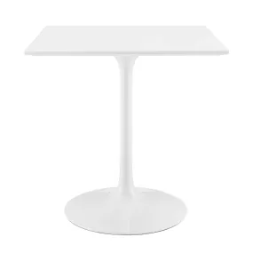 Lippa 28" Square Wood Top Dining Table White EEI-1123-WHI