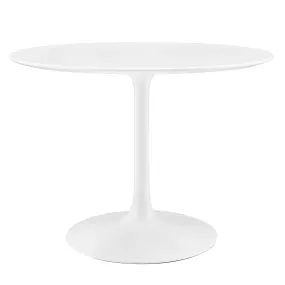 Lippa 40" Round Wood Top Dining Table White EEI-1117-WHI