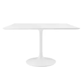 Lippa 47" Square Wood Top Dining Table White EEI-1125-WHI