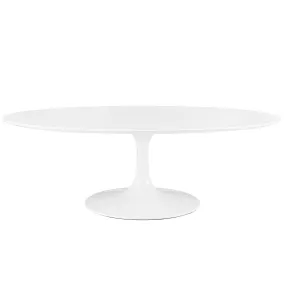 Lippa 48" Oval-Shaped Wood Top Coffee Table White EEI-2018-WHI