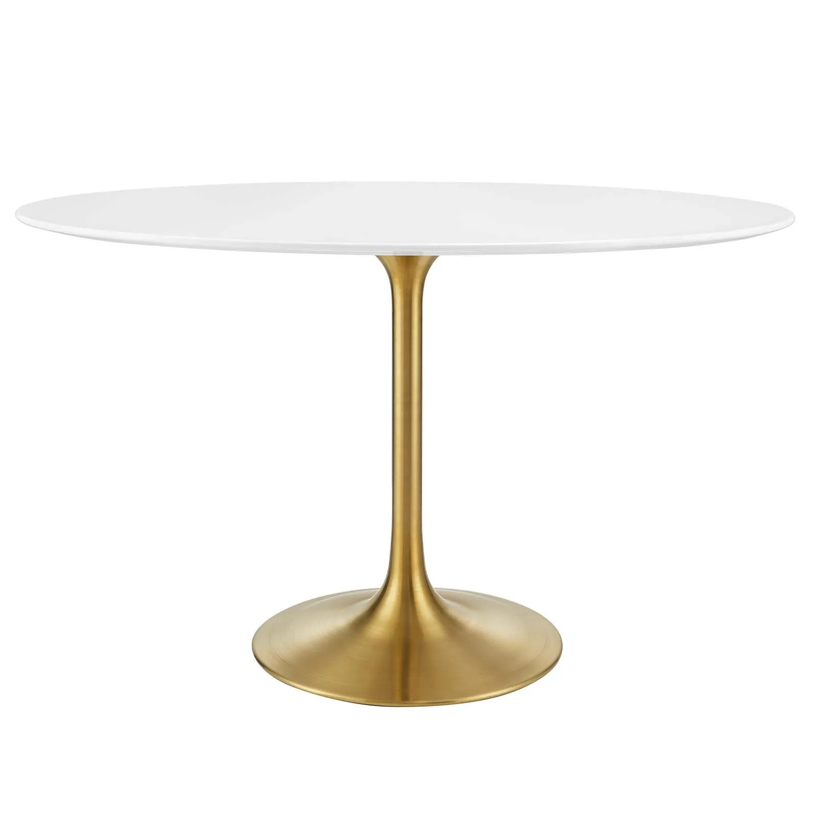 Lippa 48" Oval Wood Dining Table Gold White EEI-3215-GLD-WHI