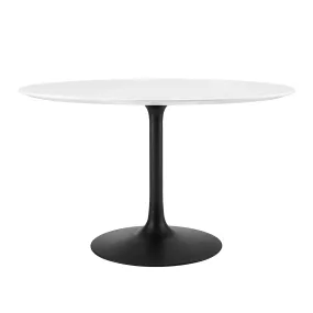 Lippa 48" Round Dining Table Black White EEI-3522-BLK-WHI