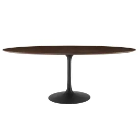 Lippa 78" Oval Wood Grain Dining Table Black Cherry Walnut EEI-4888-BLK-CHE