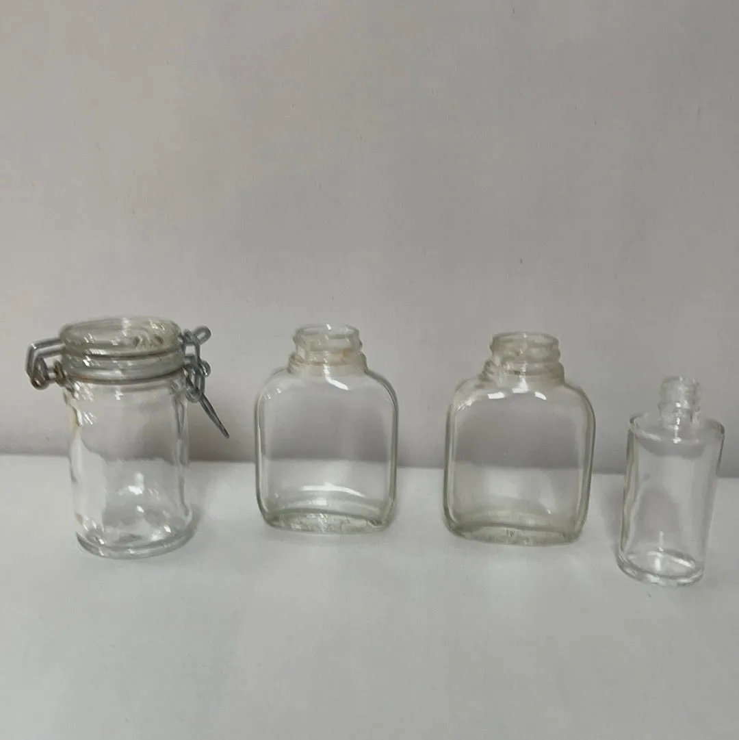 [Loc]<€€* Lot/9 Vintage Glass Apothecary Pharmacy Jars Bottles