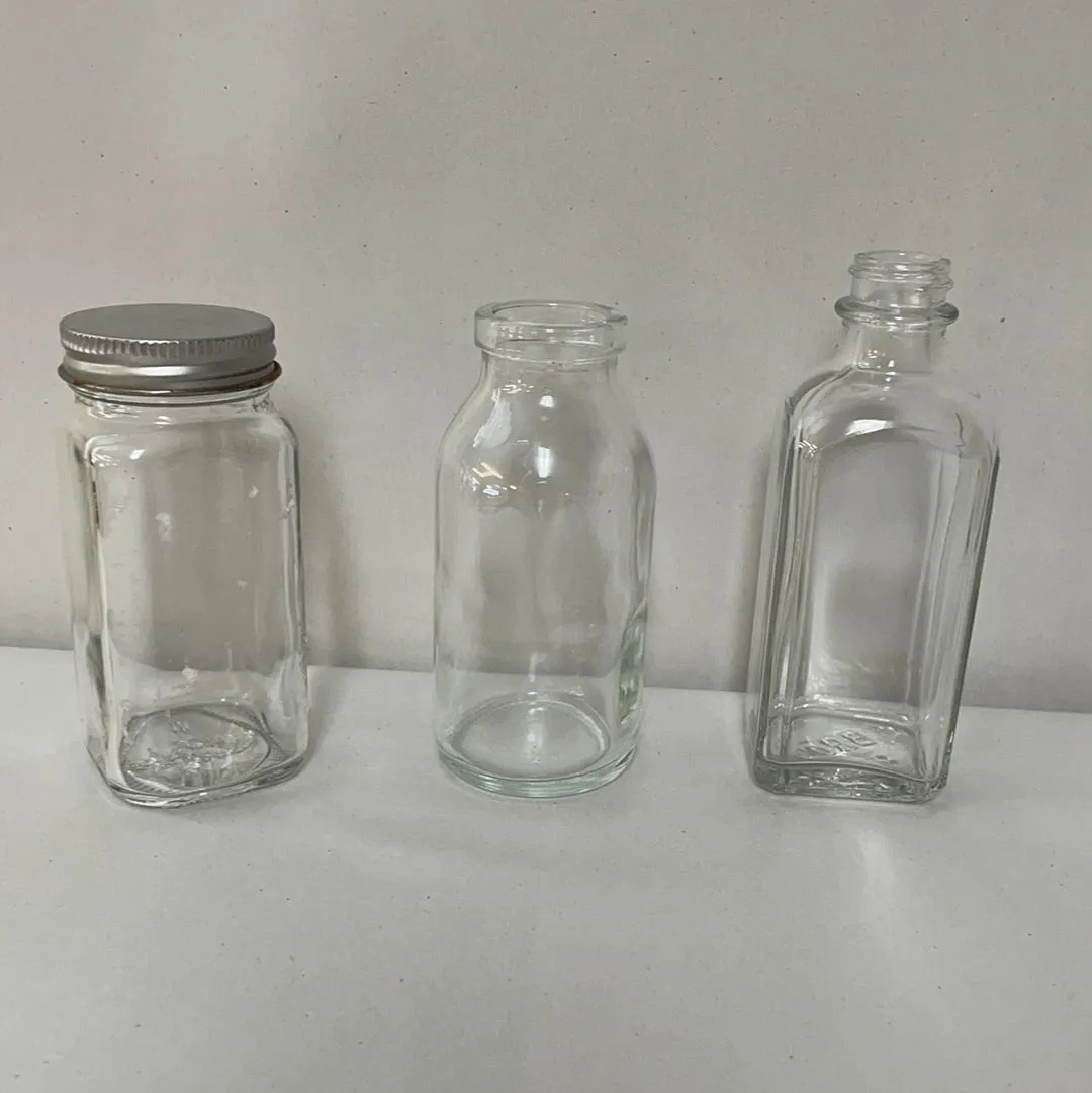 [Loc]<€€* Lot/9 Vintage Glass Apothecary Pharmacy Jars Bottles