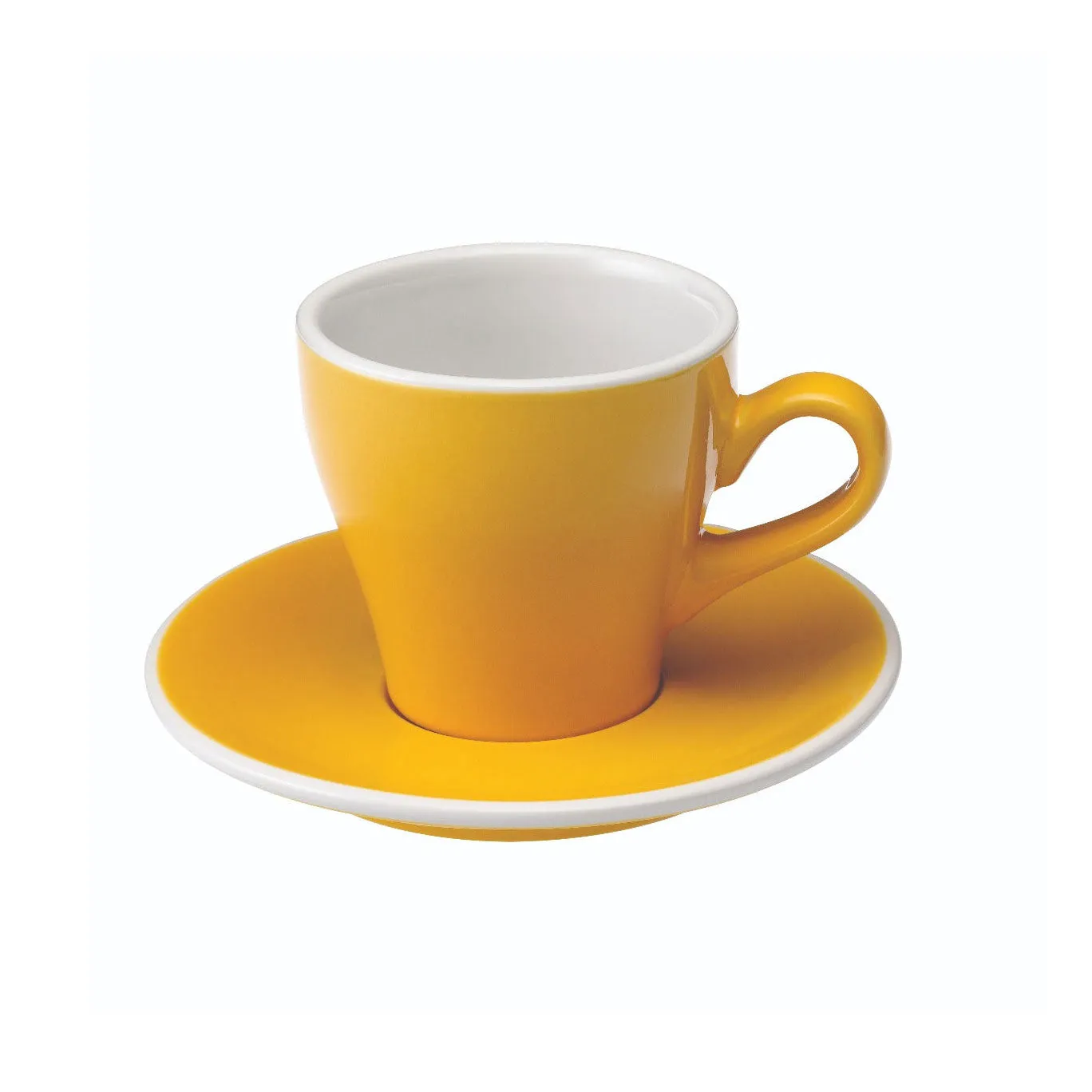 Loveramics Tulip Style Cappuccino Cup & Saucer - Yellow (6oz/180ml)