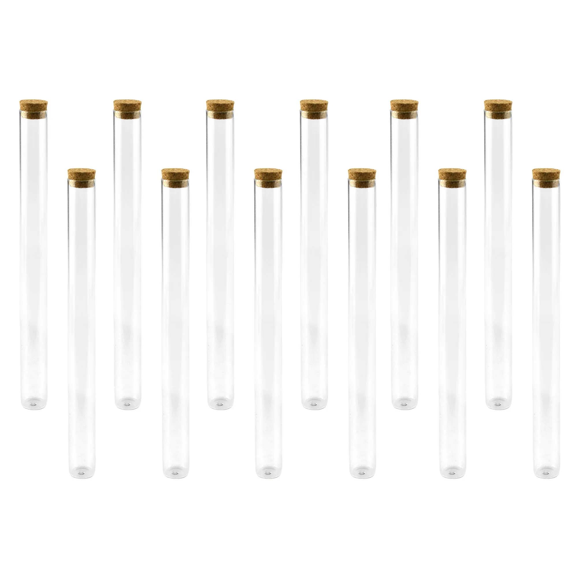 Mini Corked Glass Tube Vial Bottles, 12-count