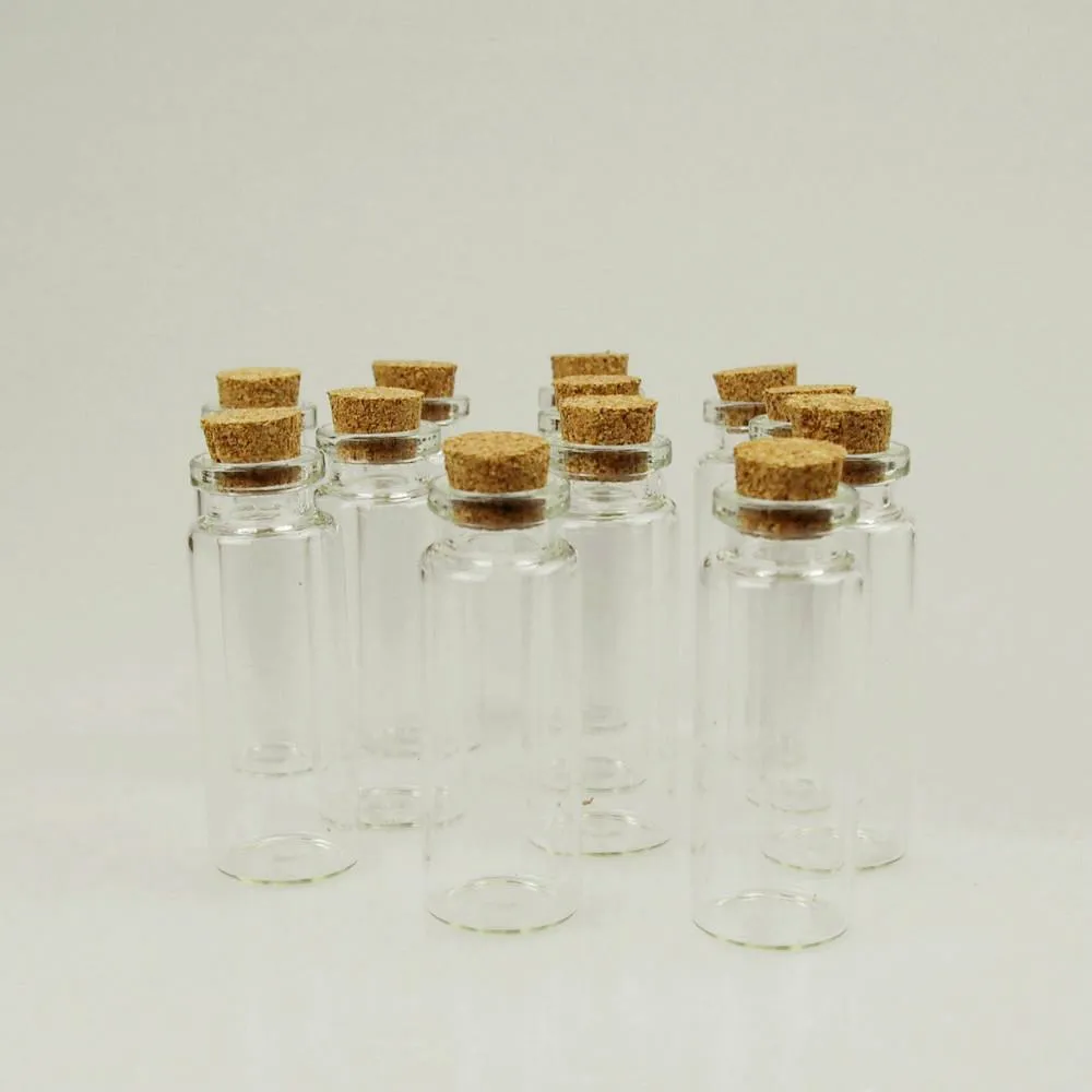 Mini Corked Glass Tube Vial Bottles, 12-count