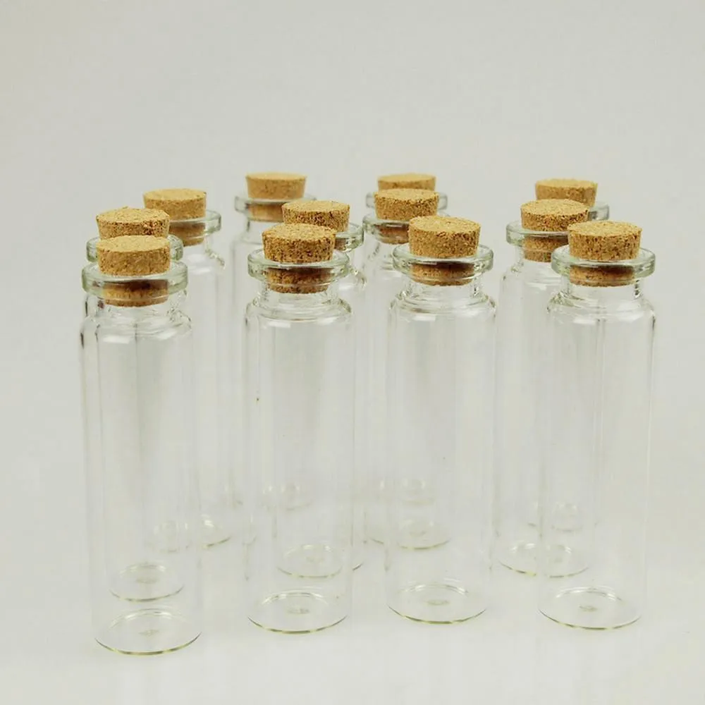 Mini Corked Glass Tube Vial Bottles, 12-count