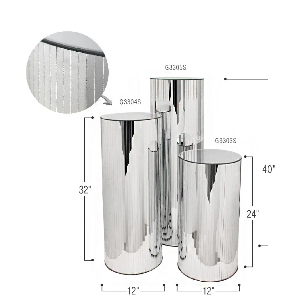 Mirrored Cylindrical Display Column / Pedestal