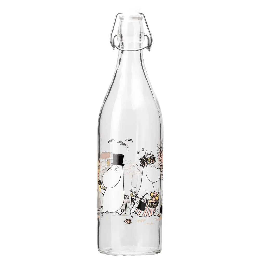 Moomin Glass Bottle 1 L Beach