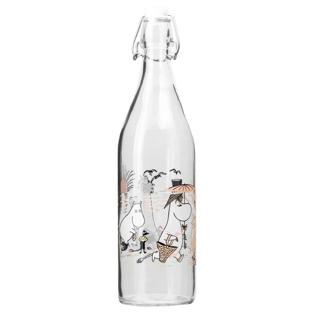 Moomin Glass Bottle 1 L Beach