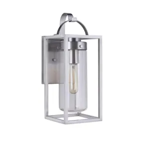 Neo 1 Light Small Outdoor Wall Lantern in Satin Aluminum