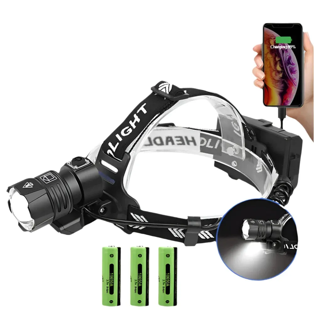 Newest XHP199 Most Powerful LED Headlamp Rechargeable Head Flashlight LED Headlight 18650 USB XHP90 Waterproof Fishing Head Lamp