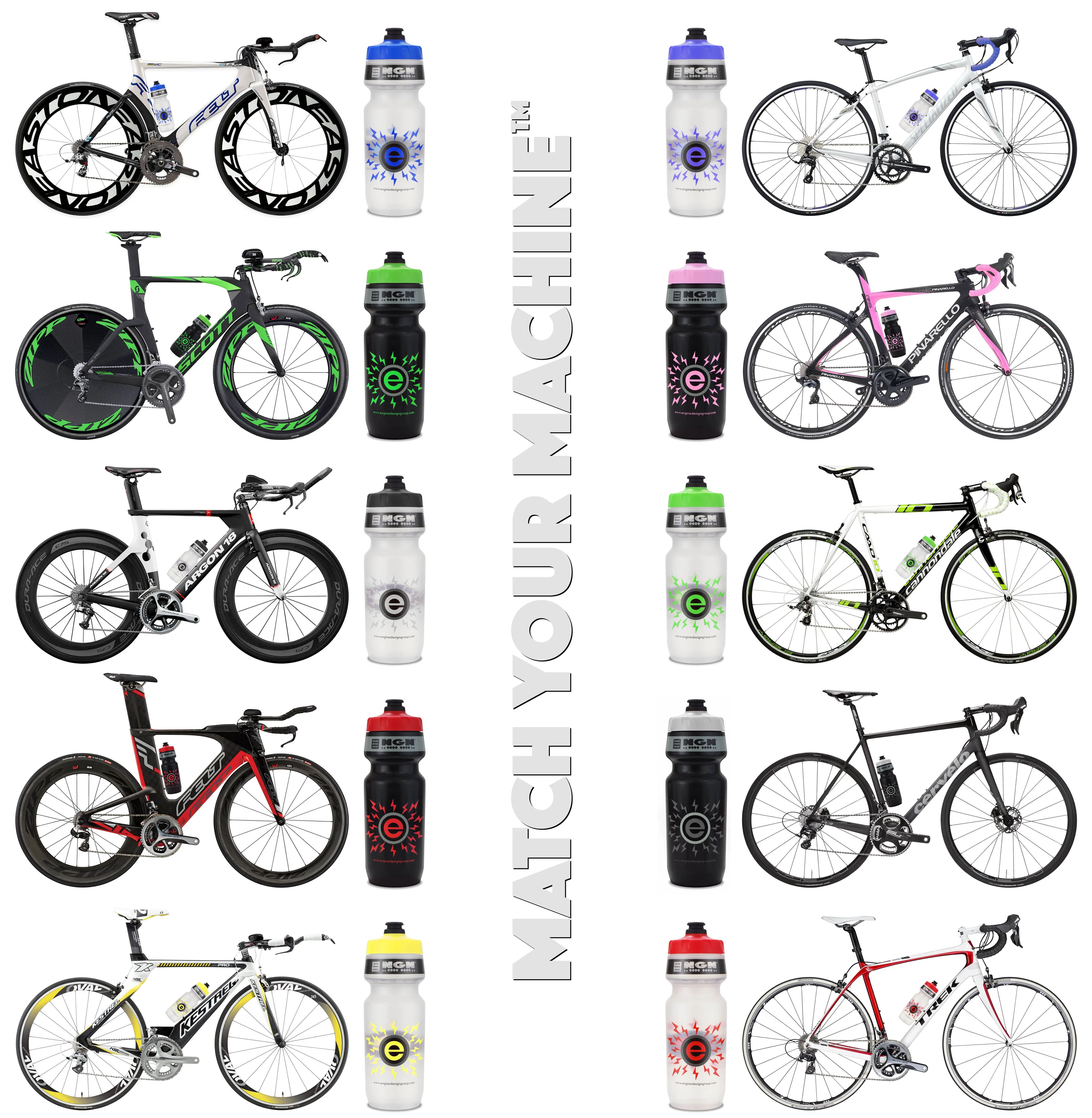 NGN Sport – High Performance Bike Water Bottles – 24 oz | Clear & Green (2-Pack)