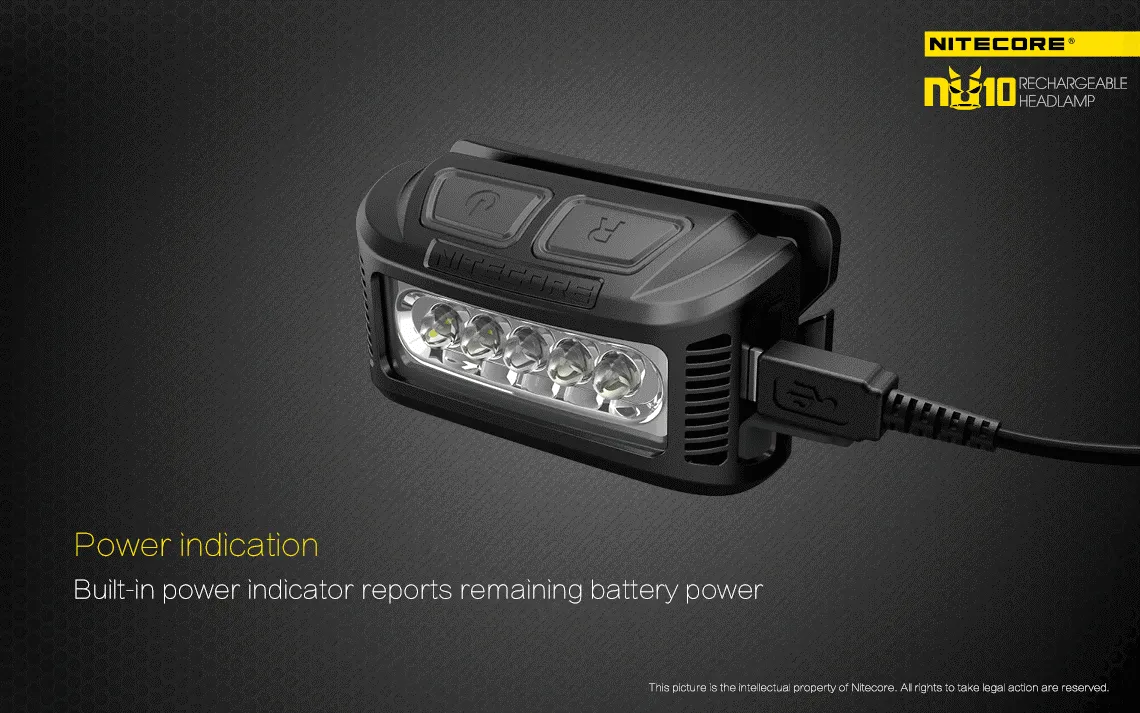 NITECORE NU10 900MAH HEADLAMP, 160 LUMEN