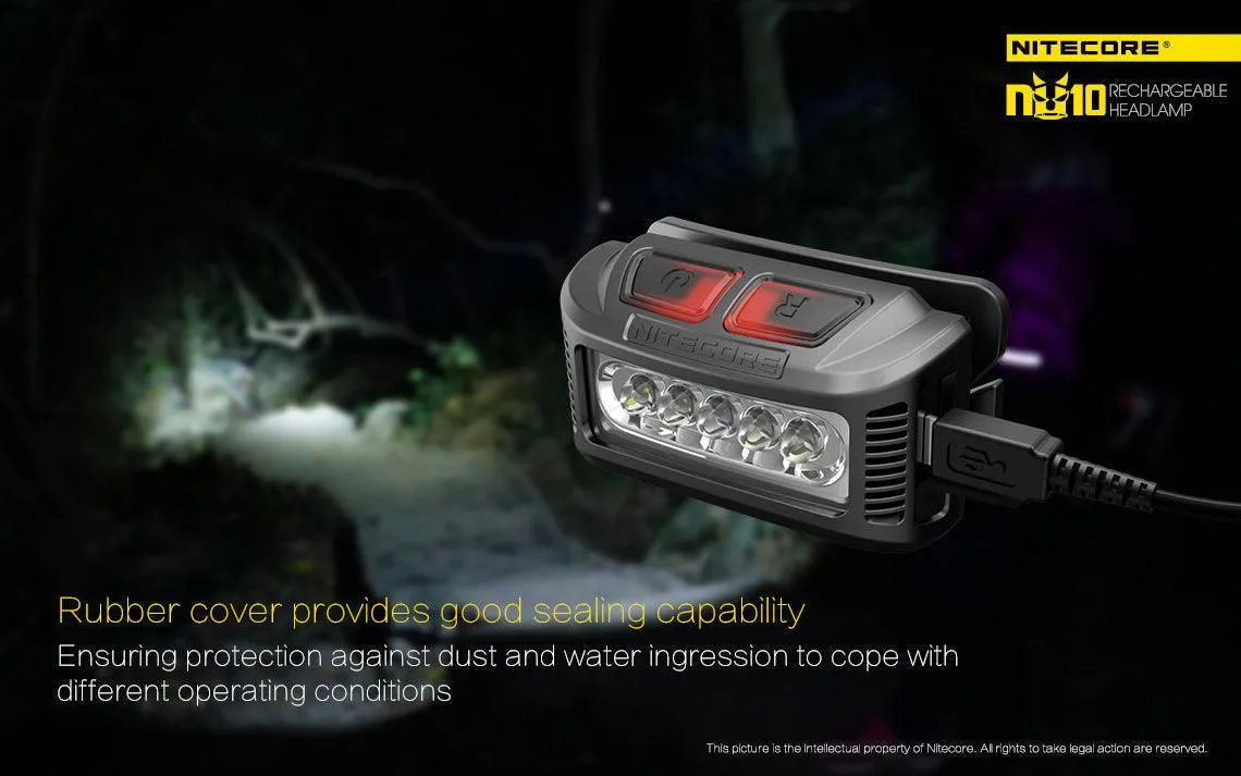 NITECORE NU10 900MAH HEADLAMP, 160 LUMEN